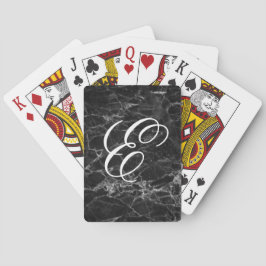 Cartas de juego de mármol negro con iniciales pers