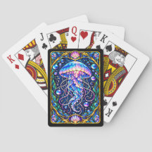 Cartas de Juego de Medusa de Vidrio Pintado