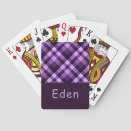 Cartas de juego de monograma de ciruela púrpura mo