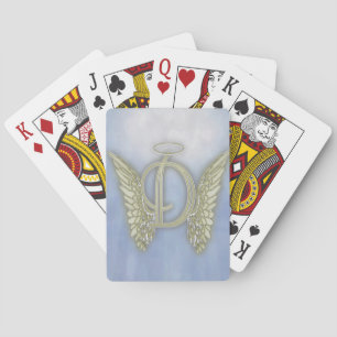 Cartas de juego de monograma de la letra D Angel