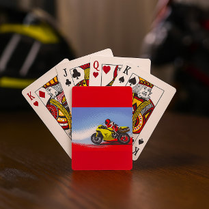 Cartas de Juego de Motocicleta Amarilla