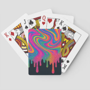 Cartas de juego de Neon Drippy Purpurinoso psicodé