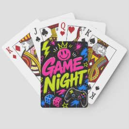 Cartas de Juego de Noche con Grafiti Neón en Negri