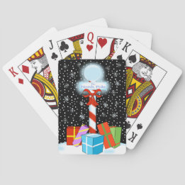 Cartas de juego de noche en el Polo Norte
