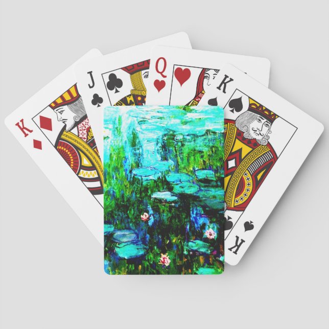 Cartas de juego de Nympheas Water Lillies Monet (Reverso)