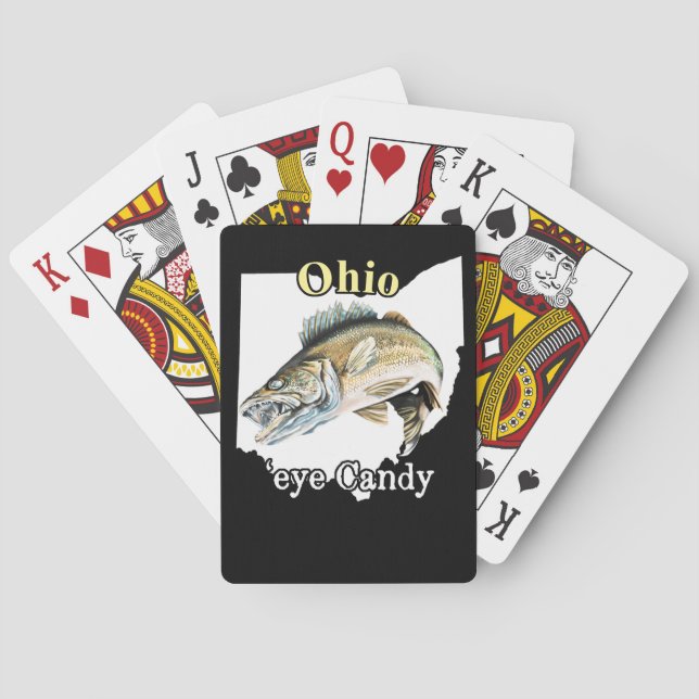Cartas de juego de Ohio 'Eye Candy Fun Walleye (Reverso)
