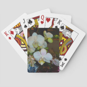 Cartas de juego de orquídeas blancas
