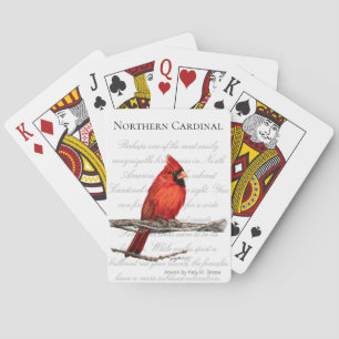 Cartas de juego de pájaros del cardenal norte