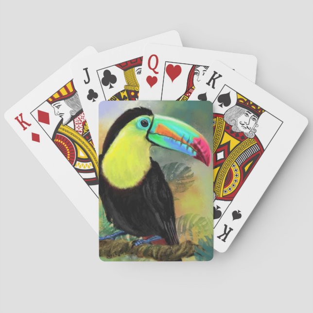 Cartas de juego de pájaros tropicales exóticos de  (Reverso)