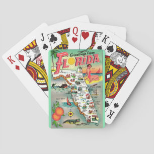 Cartas de juego de paraíso vintage de Florida