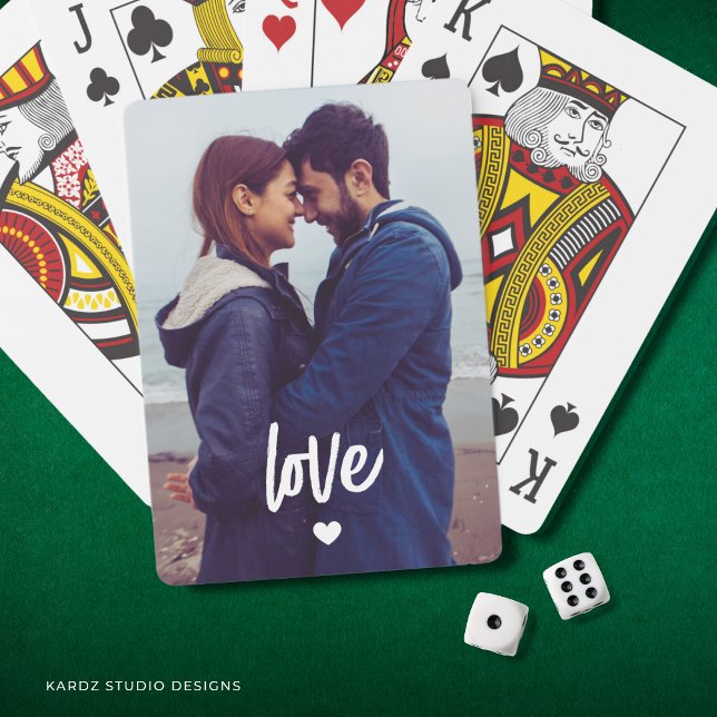 Cartas de juego de parejas de amor con foto de per (Full frame photo template, edit text or leave as is.)