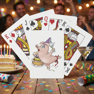 Cartas de juego de partidos de cerdo de cumpleaños