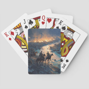 Cartas de juego de paseo a caballo en Sunset Beach