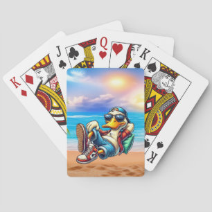 Cartas de juego de pato pegadas de espalda