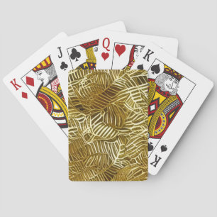 Cartas de juego de patrón dorado.