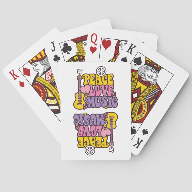 Cartas de juego de Paz, Amor y Música (Reverso)