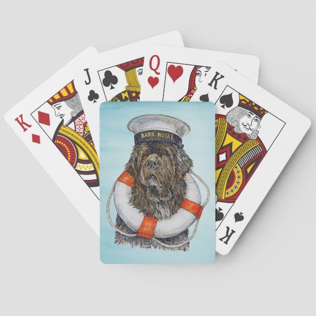 Cartas de juego de perro Bark Royale Newfoundland (Reverso)