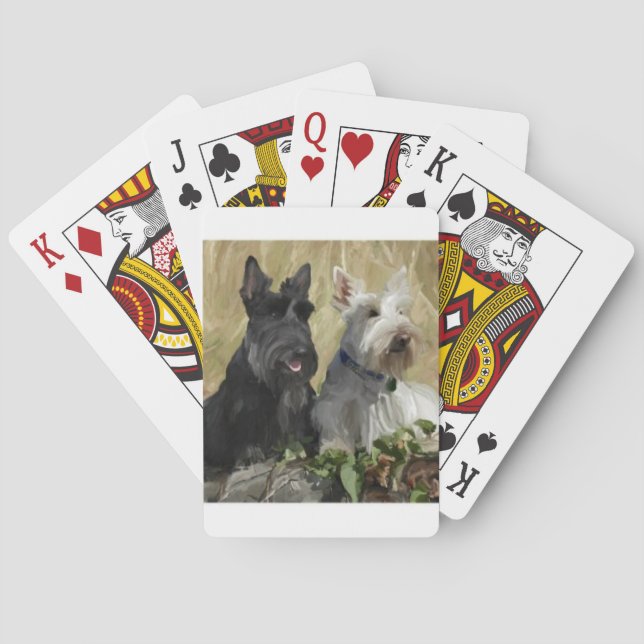 Cartas de juego de perros aterradores de Escocia (Reverso)