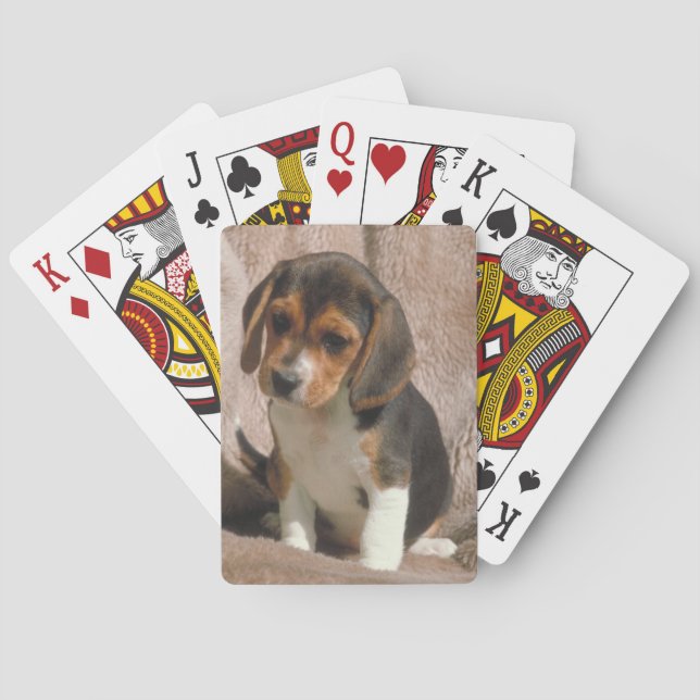 Cartas de juego de perros beagle con cachorros (Reverso)
