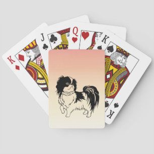 Cartas de juego de perros blancos y negros naranja