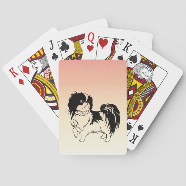 Cartas de juego de perros blancos y negros naranja (Reverso)