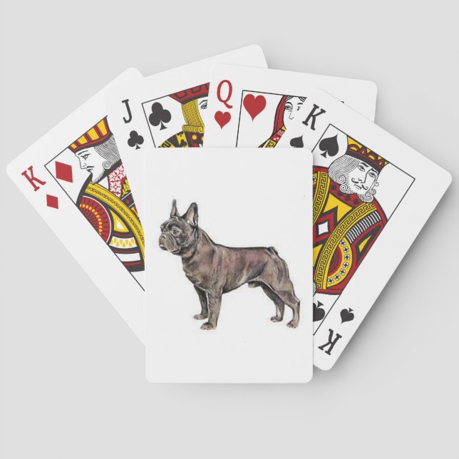 Cartas de juego de perros de Bulldog de Francia (Reverso)