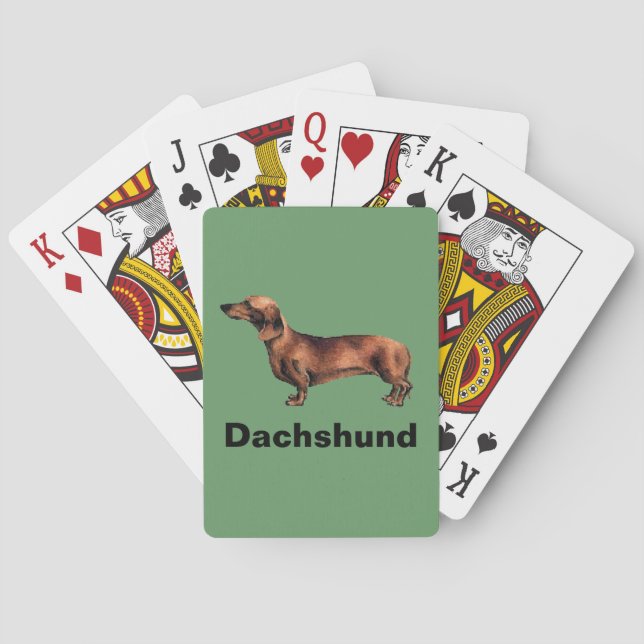 Cartas de juego de perros de Dachshund (Reverso)
