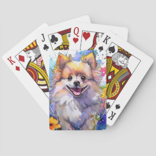 Cartas de juego de perros de Pomerania