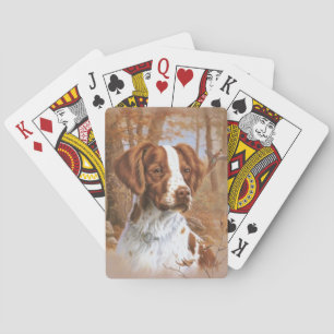 Cartas de juego de perros españoles de Bretaña