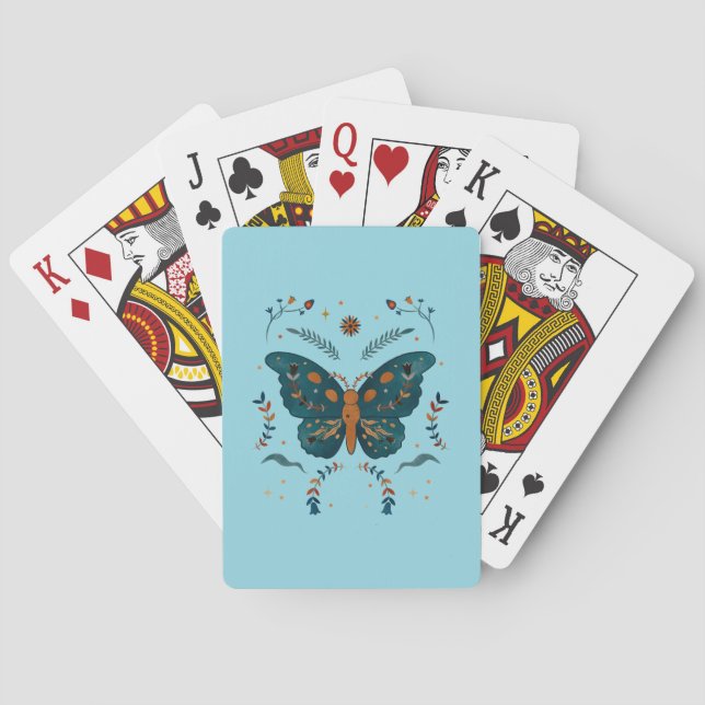 Cartas de juego de Personalizado de mariposa folcl (Reverso)