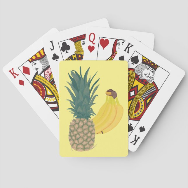 Cartas de juego de piña y plátano (Reverso)