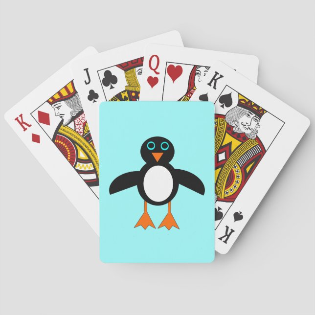 Cartas de juego de pingüino lindo (Reverso)
