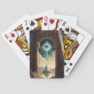 Cartas de juego de pirámide mística