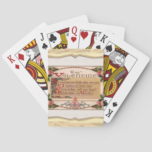 Cartas de juego de poema de San Valentín (Reverso)