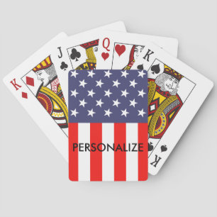 Cartas de juego de póker de la bandera estadounide