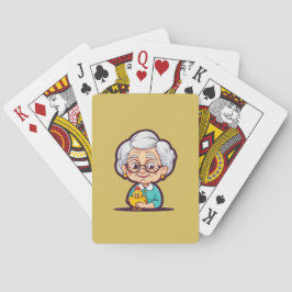 Cartas de juego de pollo de la anciana dama