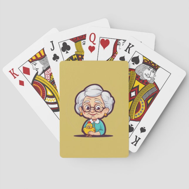 Cartas de juego de pollo de la anciana dama (Reverso)