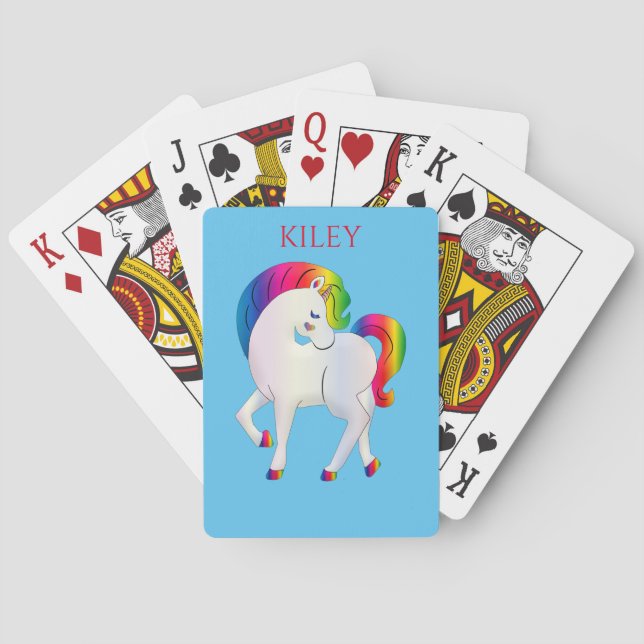 Cartas de juego de pony arcoíris para niños. (Reverso)