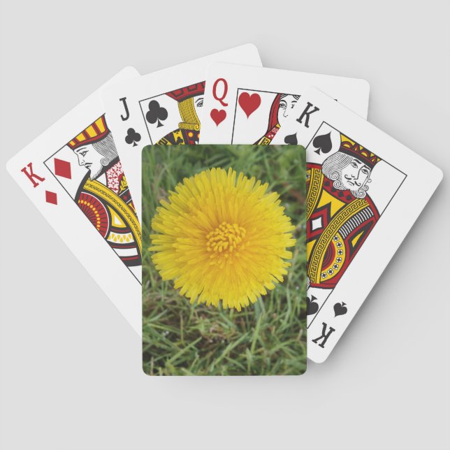 Cartas de juego de póquer de flores amarillas (Reverso)