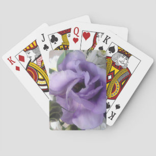 Cartas de juego de póquer de flores moradas