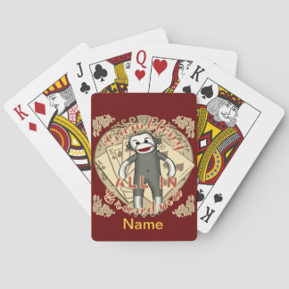 Cartas de juego de póquer de mono de la abuela