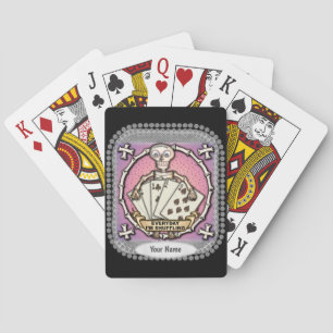 Cartas de juego de póquer de Skeleton Gambler 