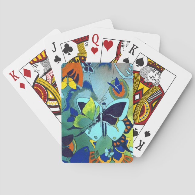 Cartas de juego de póquer del grupo de mariposa (Reverso)