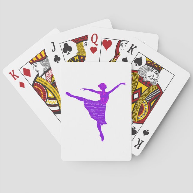 Cartas de juego de Póquer Purple Ballerina (Reverso)
