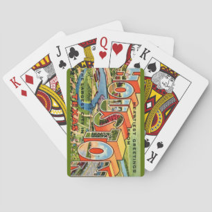 Cartas de juego de postal antigua de Houston Texas