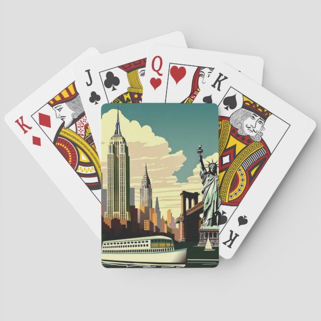 Cartas de juego de postales de la ciudad de Nueva  (Reverso)