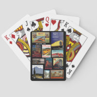Cartas de juego de publicidad de Vintage Railway