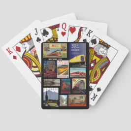 Cartas de juego de publicidad de Vintage Railway