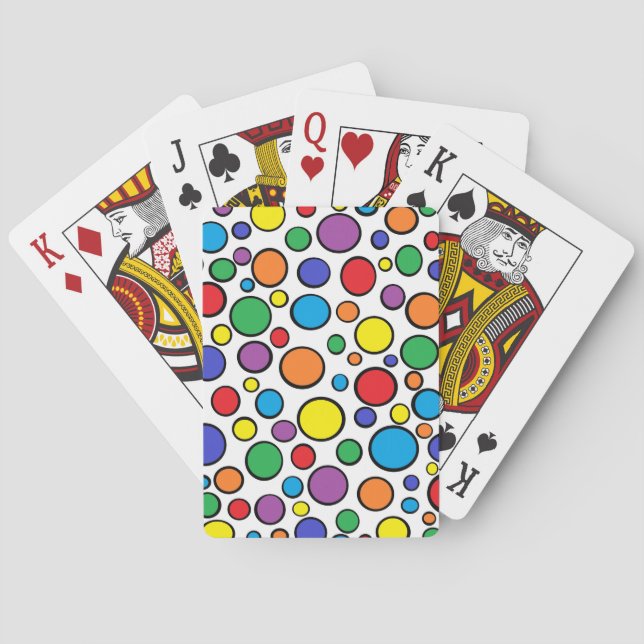 Cartas de juego de puntos de polka coloridos (Reverso)
