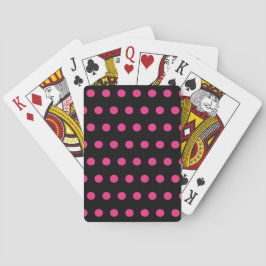 Cartas de juego de puntos de polka (rosado negro y